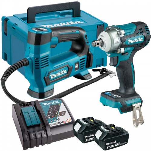 Combo Máy Bơm Hơi & Máy Siết Bu Lông Dùng Pin 18V Makita DLX2424JX1